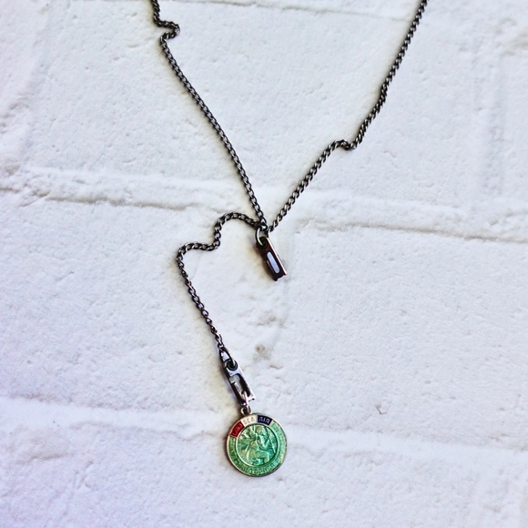 RRL Sterling Silver Saint Christopher Medal Vintage Enamel WW2 J Hook Chain - Picture 6 of 9